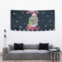 I Want A Hippopotamus Christmas Design Tapestry Xmas Holiday Patterns - Wonder Print Shop