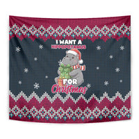 I Want A Hippopotamus Christmas Design Tapestry Xmas Holiday Patterns - Wonder Print Shop