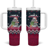 I Want A Hippopotamus Christmas Design Tumbler With Handle Xmas Holiday Patterns - Wonder Print Shop