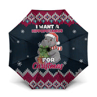 I Want A Hippopotamus Christmas Design Umbrella Xmas Holiday Patterns - Wonder Print Shop