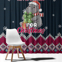 I Want A Hippopotamus Christmas Design Window Curtain Xmas Holiday Patterns - Wonder Print Shop