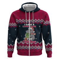 I Want A Hippopotamus Christmas Design Zip Hoodie Xmas Holiday Patterns - Wonder Print Shop