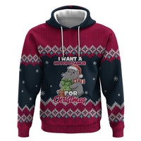I Want A Hippopotamus Christmas Design Zip Hoodie Xmas Holiday Patterns - Wonder Print Shop