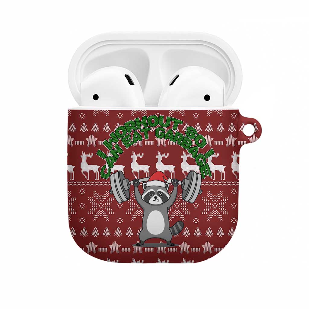 I Workout So I Can Eat Garbage Christmas Design AirPods Case Xmas Holiday Patterns - Wonder Print Shop