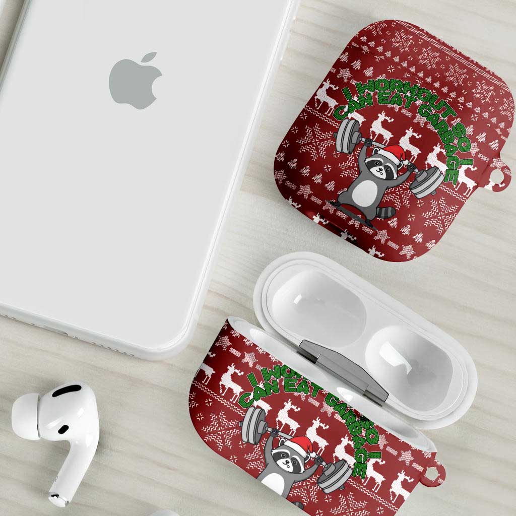 I Workout So I Can Eat Garbage Christmas Design AirPods Case Xmas Holiday Patterns - Wonder Print Shop