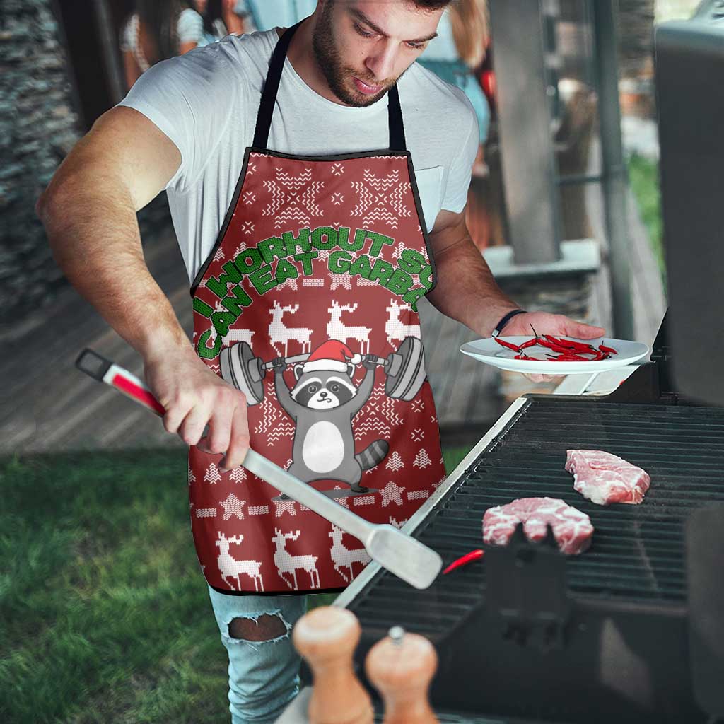 I Workout So I Can Eat Garbage Christmas Design Apron Xmas Holiday Patterns - Wonder Print Shop