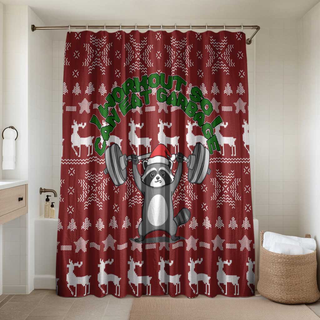 I Workout So I Can Eat Garbage Christmas Design Bathroom Set Xmas Holiday Patterns - Wonder Print Shop