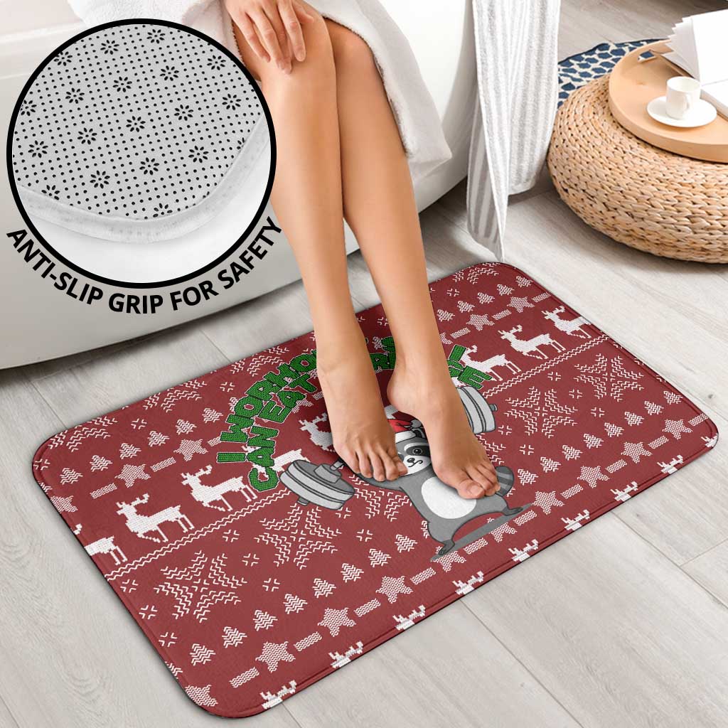 I Workout So I Can Eat Garbage Christmas Design Bathroom Set Xmas Holiday Patterns - Wonder Print Shop