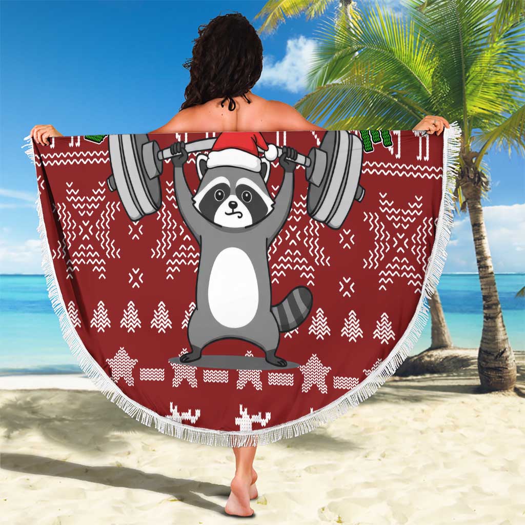I Workout So I Can Eat Garbage Christmas Design Beach Blanket Xmas Holiday Patterns - Wonder Print Shop