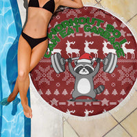 I Workout So I Can Eat Garbage Christmas Design Beach Blanket Xmas Holiday Patterns - Wonder Print Shop