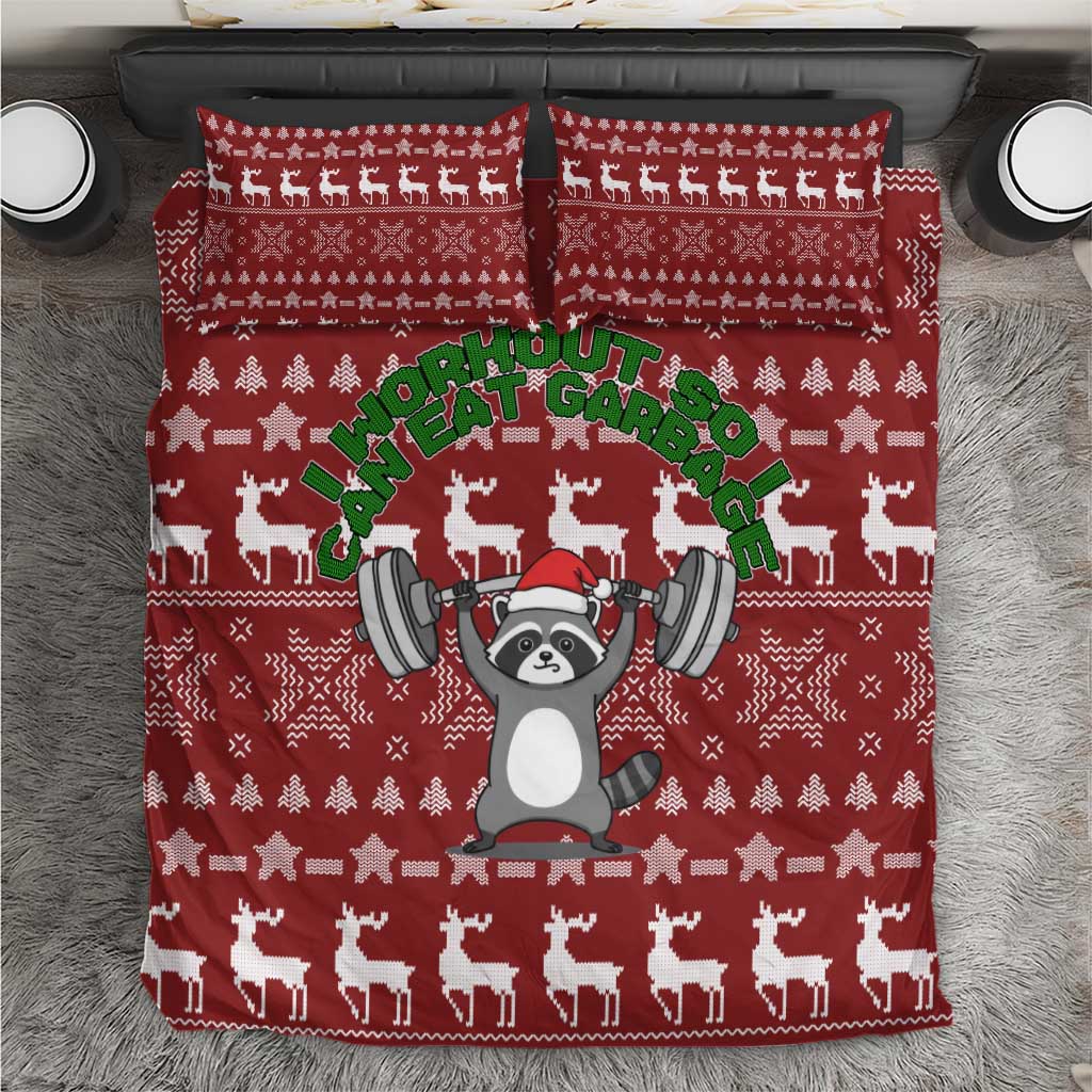 I Workout So I Can Eat Garbage Christmas Design Bedding Set Xmas Holiday Patterns - Wonder Print Shop