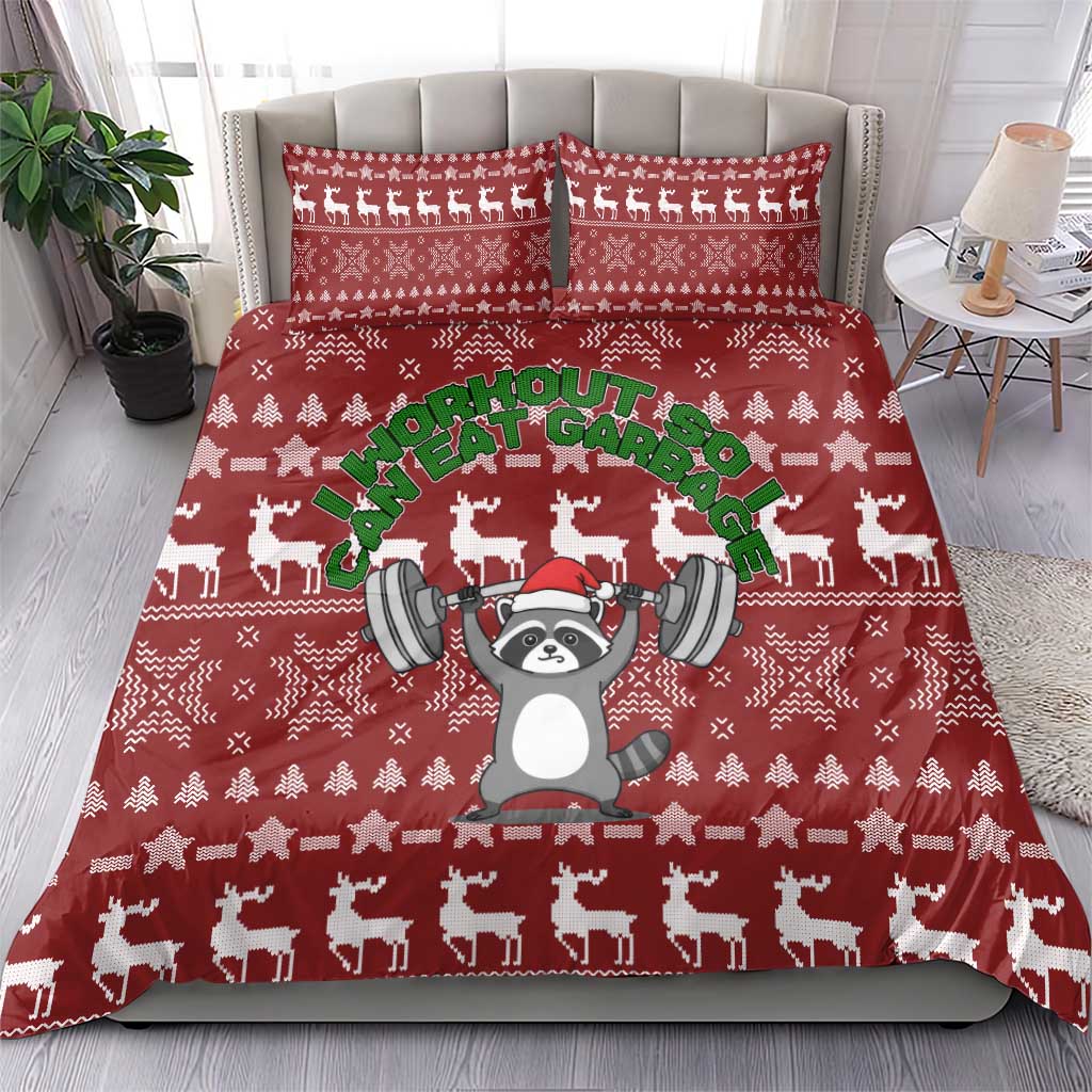 I Workout So I Can Eat Garbage Christmas Design Bedding Set Xmas Holiday Patterns - Wonder Print Shop