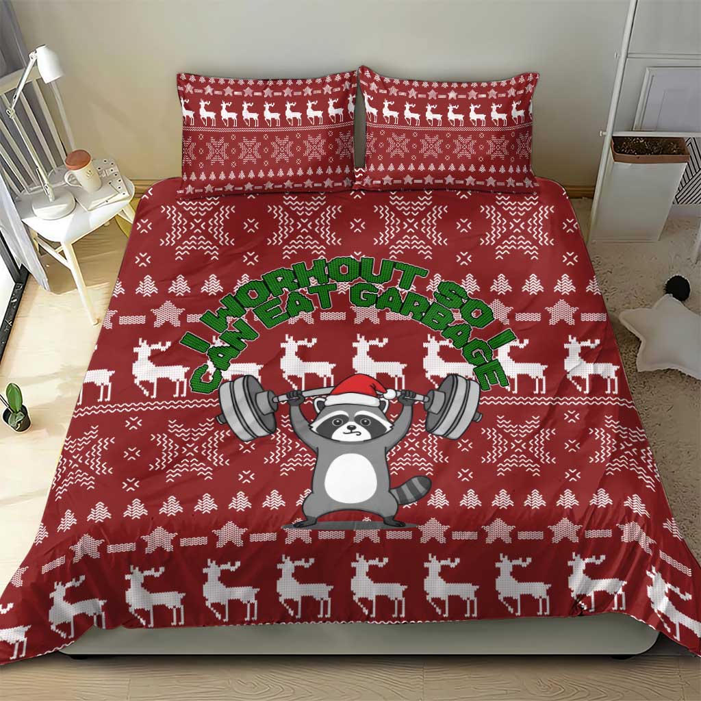 I Workout So I Can Eat Garbage Christmas Design Bedding Set Xmas Holiday Patterns - Wonder Print Shop