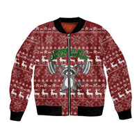 I Workout So I Can Eat Garbage Christmas Design Bomber Jacket Xmas Holiday Patterns - Wonder Print Shop