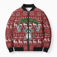 I Workout So I Can Eat Garbage Christmas Design Bomber Puffer Jacket Xmas Holiday Patterns - Wonder Print Shop