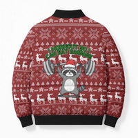 I Workout So I Can Eat Garbage Christmas Design Bomber Puffer Jacket Xmas Holiday Patterns - Wonder Print Shop