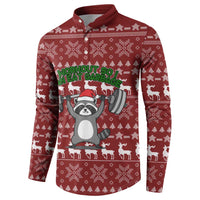 I Workout So I Can Eat Garbage Christmas Design Button Sweatshirt Xmas Holiday Patterns - Wonder Print Shop