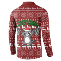 I Workout So I Can Eat Garbage Christmas Design Button Sweatshirt Xmas Holiday Patterns - Wonder Print Shop