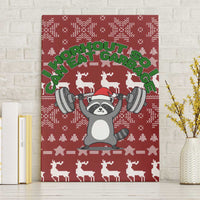 I Workout So I Can Eat Garbage Christmas Design Canvas Wall Art Xmas Holiday Patterns - Wonder Print Shop