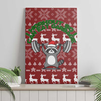 I Workout So I Can Eat Garbage Christmas Design Canvas Wall Art Xmas Holiday Patterns - Wonder Print Shop
