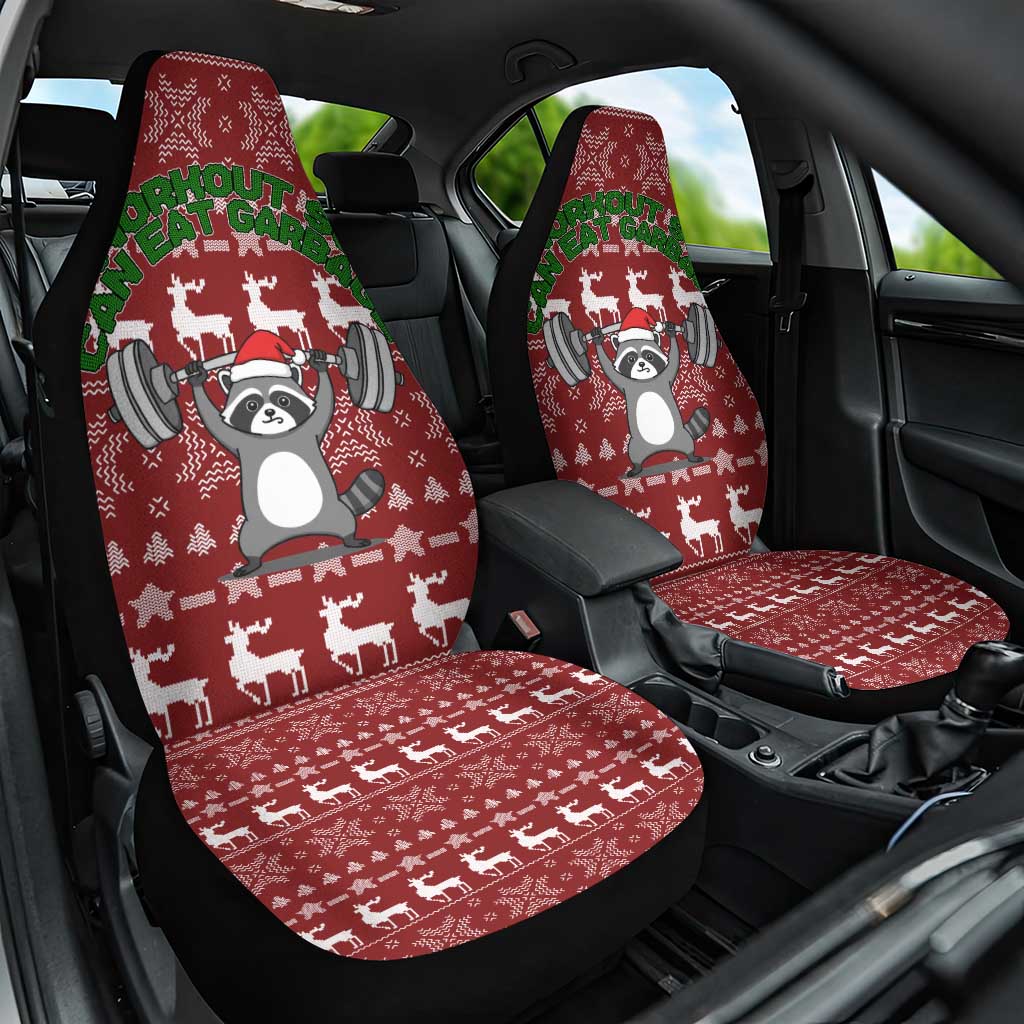 I Workout So I Can Eat Garbage Christmas Design Car Seat Cover Xmas Holiday Patterns - Wonder Print Shop