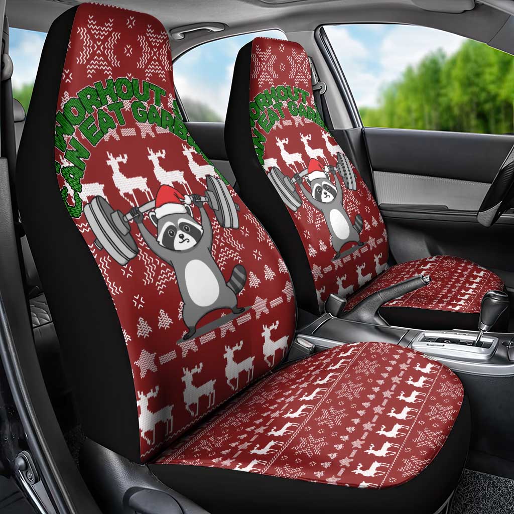 I Workout So I Can Eat Garbage Christmas Design Car Seat Cover Xmas Holiday Patterns - Wonder Print Shop