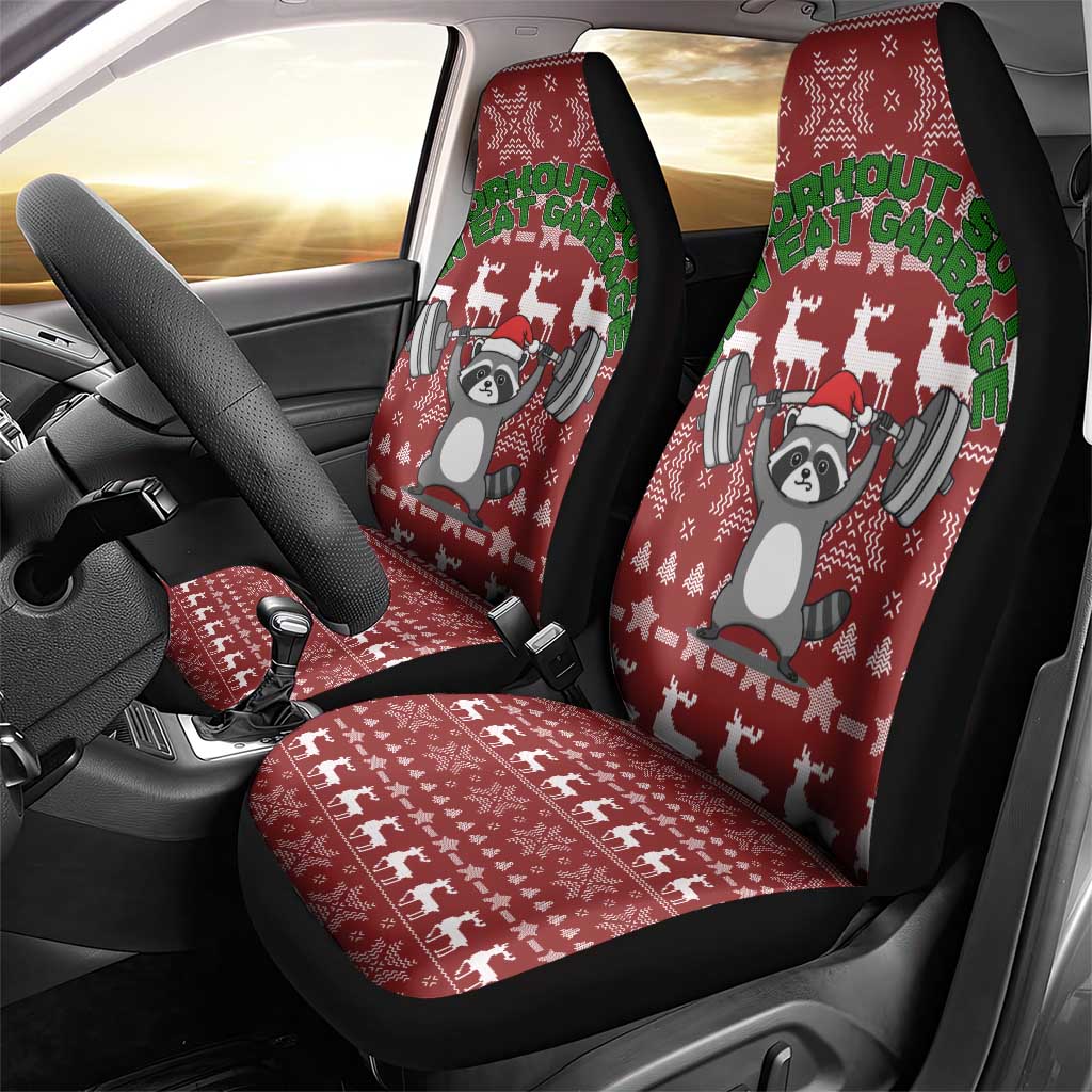 I Workout So I Can Eat Garbage Christmas Design Car Seat Cover Xmas Holiday Patterns - Wonder Print Shop