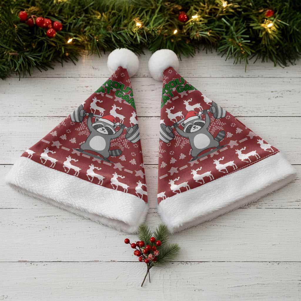 I Workout So I Can Eat Garbage Christmas Design Christmas Santa Hat Xmas Holiday Patterns - Wonder Print Shop