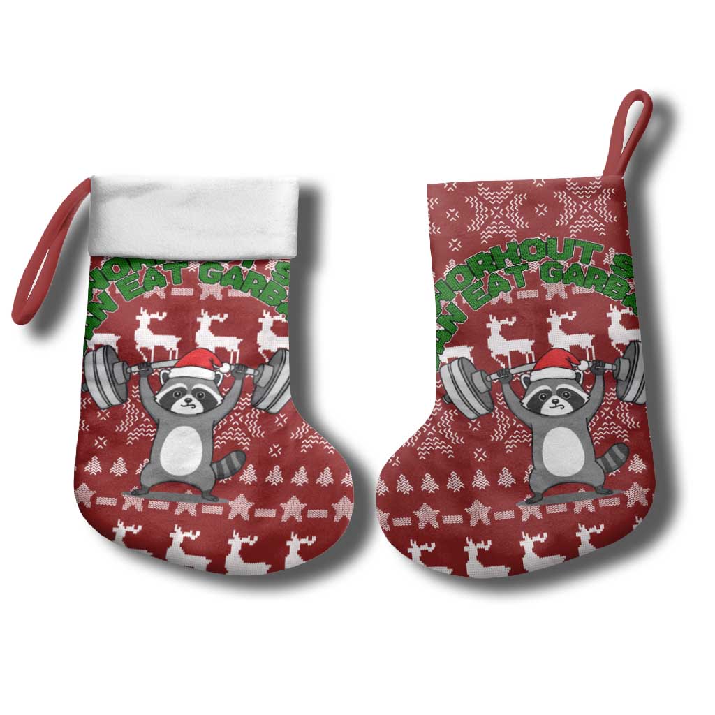 I Workout So I Can Eat Garbage Christmas Design Christmas Stocking Xmas Holiday Patterns - Wonder Print Shop