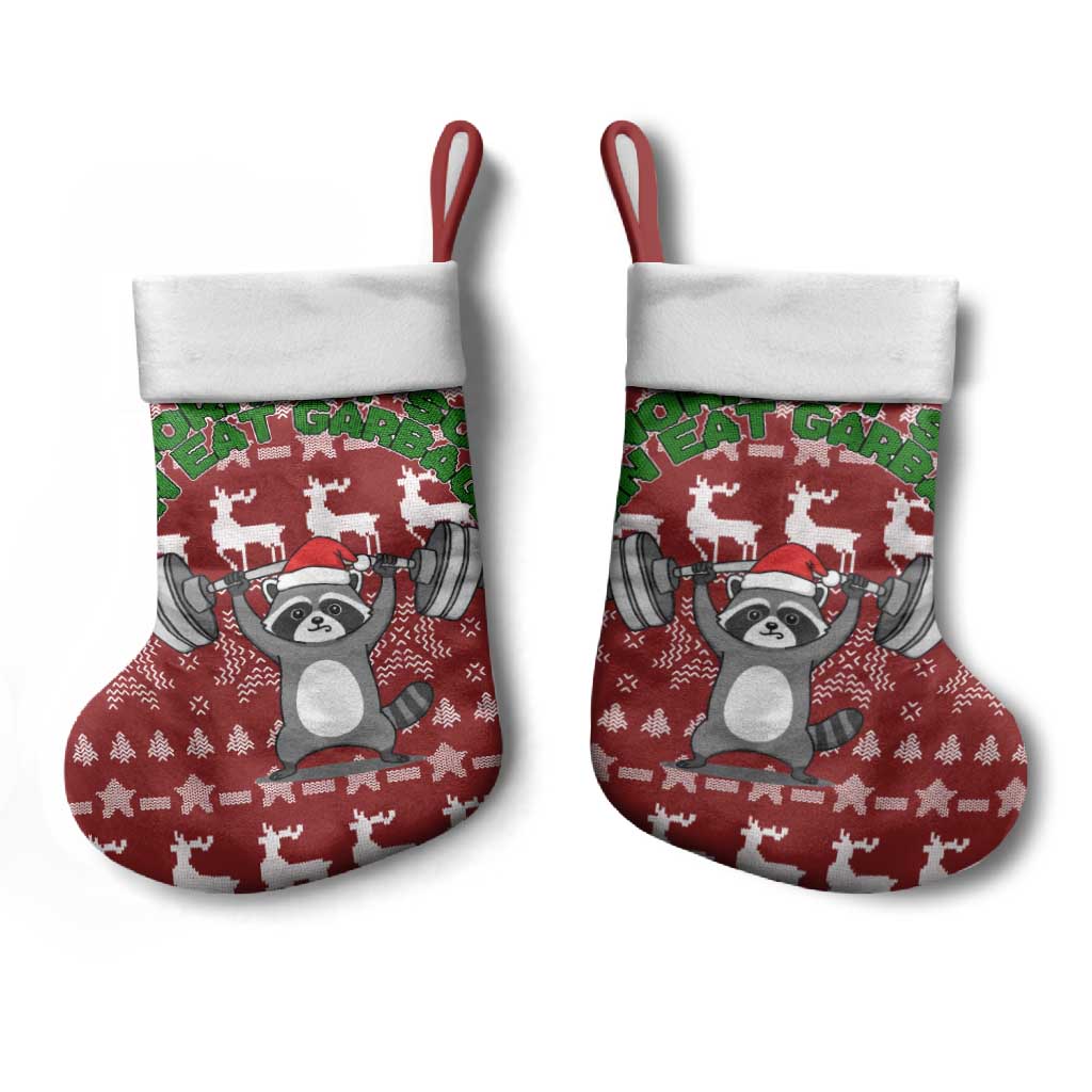 I Workout So I Can Eat Garbage Christmas Design Christmas Stocking Xmas Holiday Patterns - Wonder Print Shop