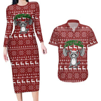I Workout So I Can Eat Garbage Christmas Design Couples Matching Long Sleeve Bodycon Dress and Hawaiian Shirt Xmas Holiday Patterns - Wonder Print Shop
