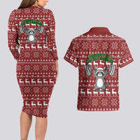 I Workout So I Can Eat Garbage Christmas Design Couples Matching Long Sleeve Bodycon Dress and Hawaiian Shirt Xmas Holiday Patterns - Wonder Print Shop