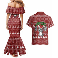 I Workout So I Can Eat Garbage Christmas Design Couples Matching Mermaid Dress and Hawaiian Shirt Xmas Holiday Patterns - Wonder Print Shop
