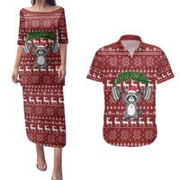 I Workout So I Can Eat Garbage Christmas Design Couples Matching Puletasi and Hawaiian Shirt Xmas Holiday Patterns - Wonder Print Shop
