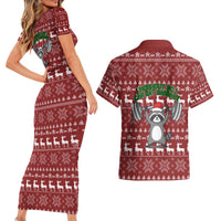 I Workout So I Can Eat Garbage Christmas Design Couples Matching Short Sleeve Bodycon Dress and Hawaiian Shirt Xmas Holiday Patterns - Wonder Print Shop