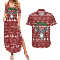 I Workout So I Can Eat Garbage Christmas Design Couples Matching Summer Maxi Dress and Hawaiian Shirt Xmas Holiday Patterns - Wonder Print Shop