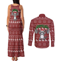 I Workout So I Can Eat Garbage Christmas Design Couples Matching Tank Maxi Dress and Long Sleeve Button Shirt Xmas Holiday Patterns - Wonder Print Shop