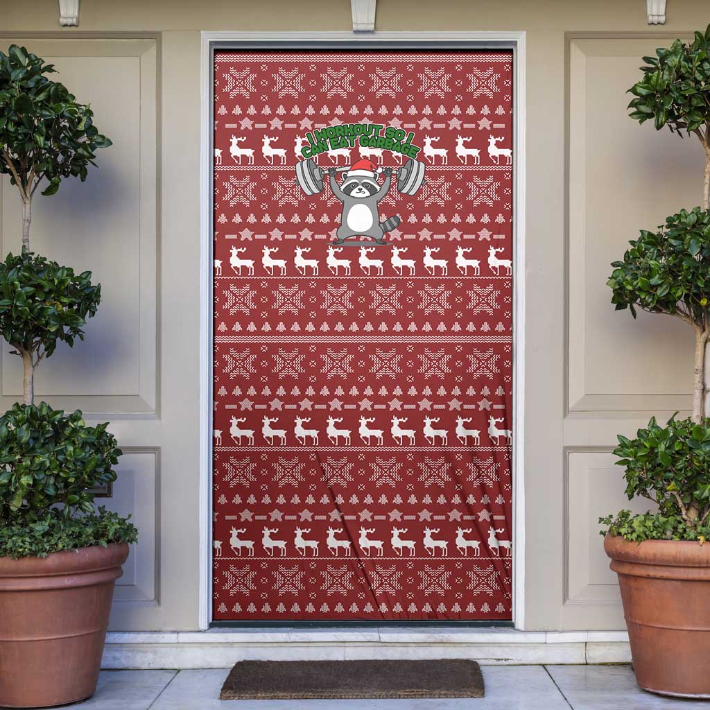 I Workout So I Can Eat Garbage Christmas Design Door Cover Xmas Holiday Patterns - Wonder Print Shop