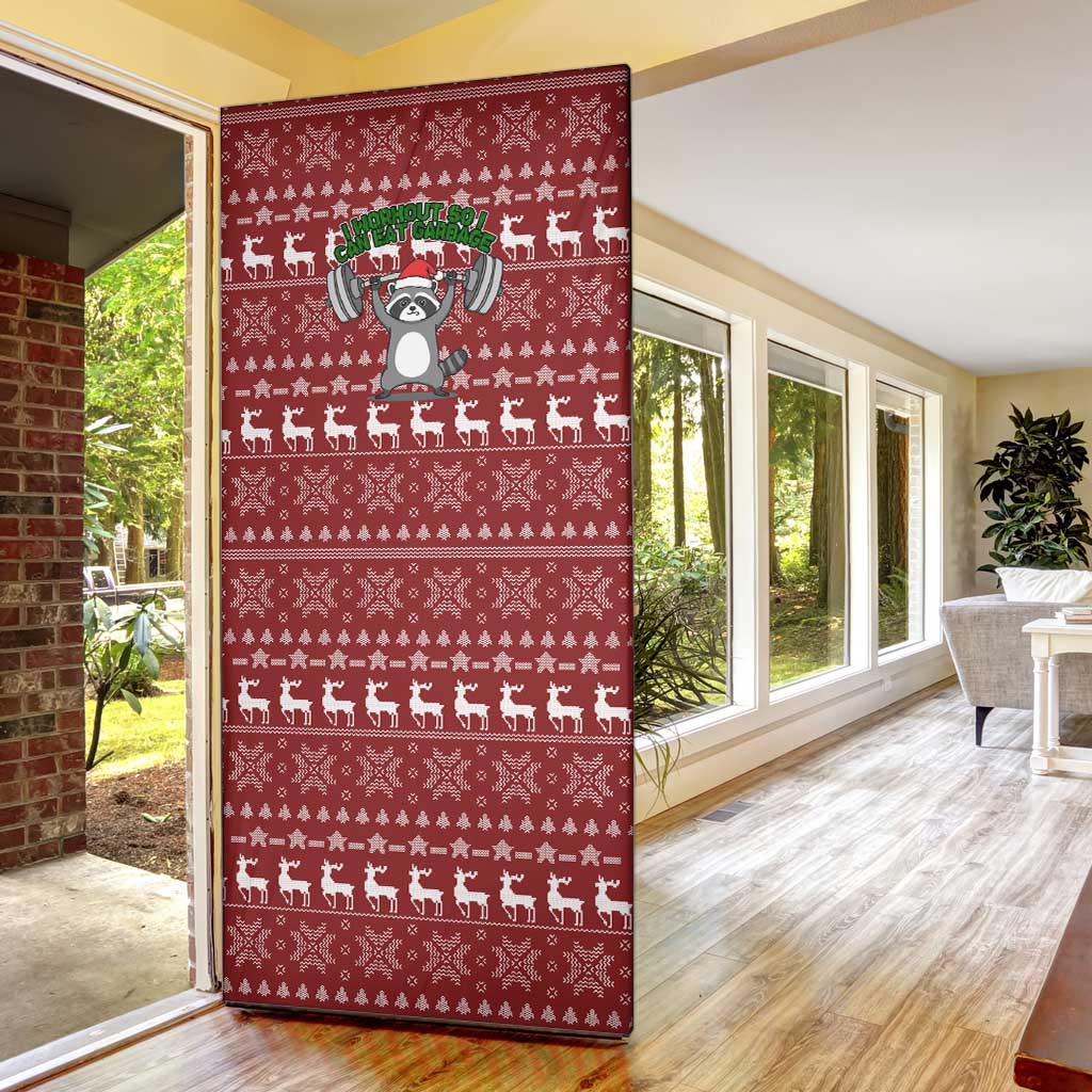 I Workout So I Can Eat Garbage Christmas Design Door Cover Xmas Holiday Patterns - Wonder Print Shop