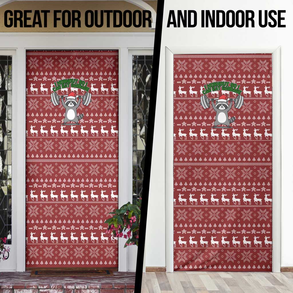 I Workout So I Can Eat Garbage Christmas Design Door Cover Xmas Holiday Patterns - Wonder Print Shop