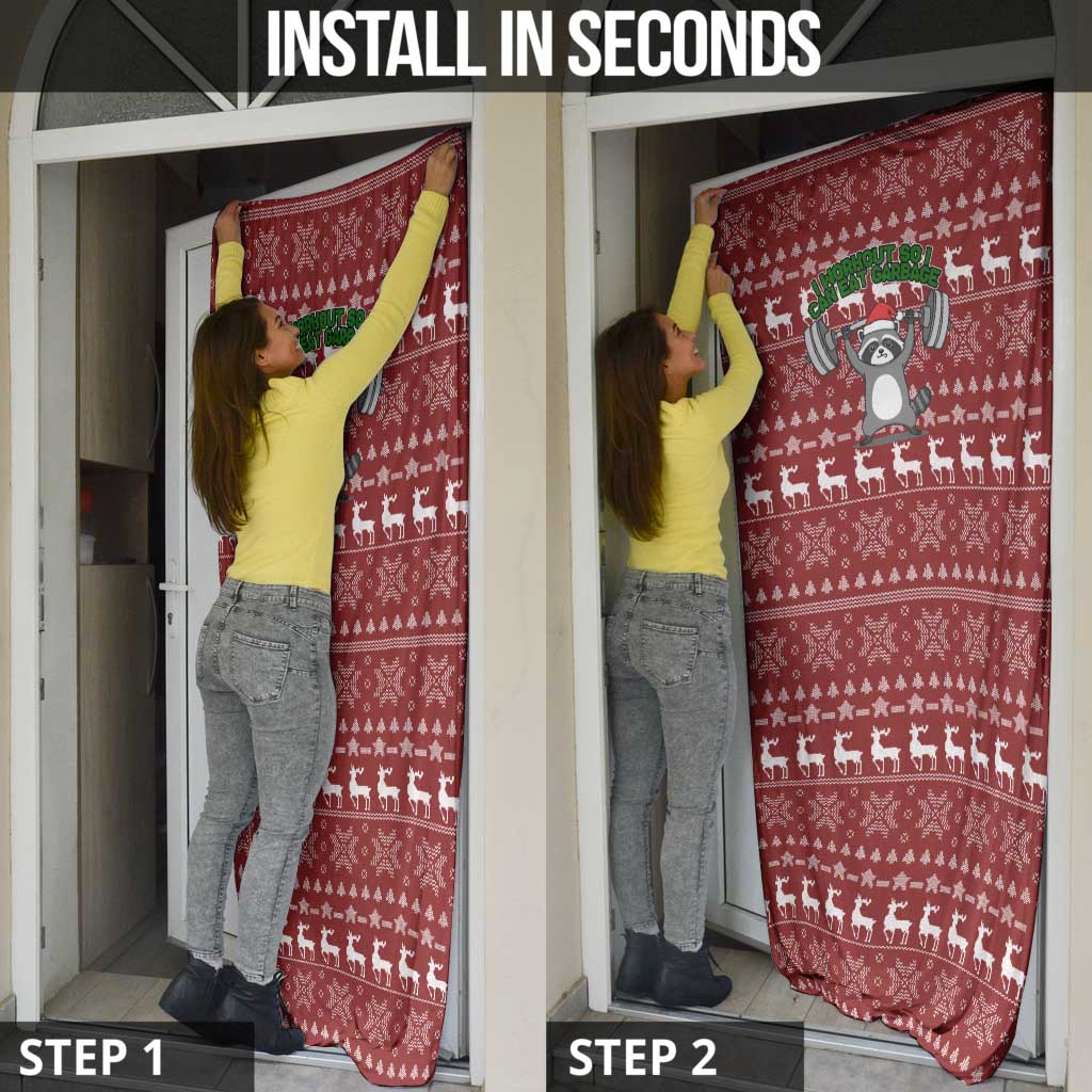 I Workout So I Can Eat Garbage Christmas Design Door Cover Xmas Holiday Patterns - Wonder Print Shop