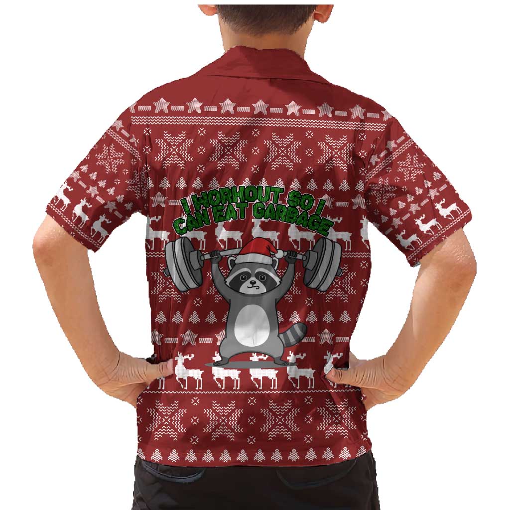 I Workout So I Can Eat Garbage Christmas Design Family Matching Mermaid Dress and Hawaiian Shirt Xmas Holiday Patterns - Wonder Print Shop