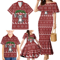 I Workout So I Can Eat Garbage Christmas Design Family Matching Mermaid Dress and Hawaiian Shirt Xmas Holiday Patterns - Wonder Print Shop