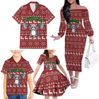 I Workout So I Can Eat Garbage Christmas Design Family Matching Off The Shoulder Long Sleeve Dress and Hawaiian Shirt Xmas Holiday Patterns - Wonder Print Shop