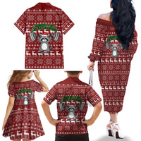 I Workout So I Can Eat Garbage Christmas Design Family Matching Off The Shoulder Long Sleeve Dress and Hawaiian Shirt Xmas Holiday Patterns - Wonder Print Shop