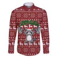 I Workout So I Can Eat Garbage Christmas Design Family Matching Off The Shoulder Long Sleeve Dress and Hawaiian Shirt Xmas Holiday Patterns - Wonder Print Shop