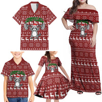I Workout So I Can Eat Garbage Christmas Design Family Matching Off Shoulder Maxi Dress and Hawaiian Shirt Xmas Holiday Patterns - Wonder Print Shop
