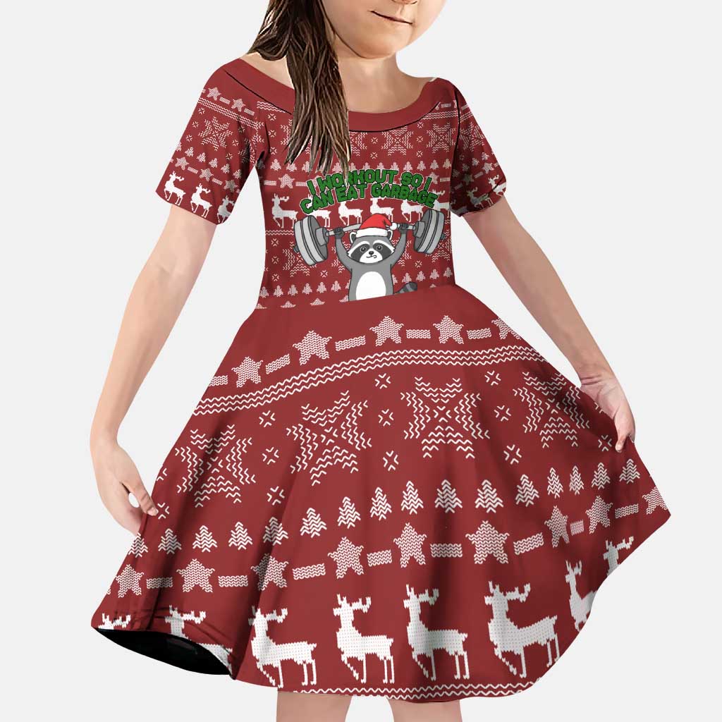 I Workout So I Can Eat Garbage Christmas Design Family Matching Puletasi and Hawaiian Shirt Xmas Holiday Patterns - Wonder Print Shop