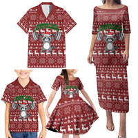 I Workout So I Can Eat Garbage Christmas Design Family Matching Puletasi and Hawaiian Shirt Xmas Holiday Patterns - Wonder Print Shop