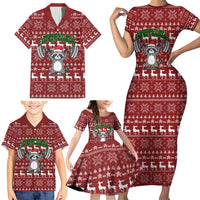 I Workout So I Can Eat Garbage Christmas Design Family Matching Short Sleeve Bodycon Dress and Hawaiian Shirt Xmas Holiday Patterns - Wonder Print Shop